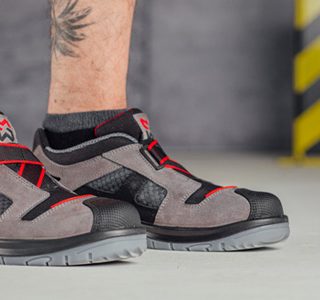 Leichte Sicherheitssandalen S1P Stretch X in grau.